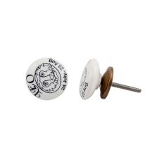 Leo Flat Ceramic Knob